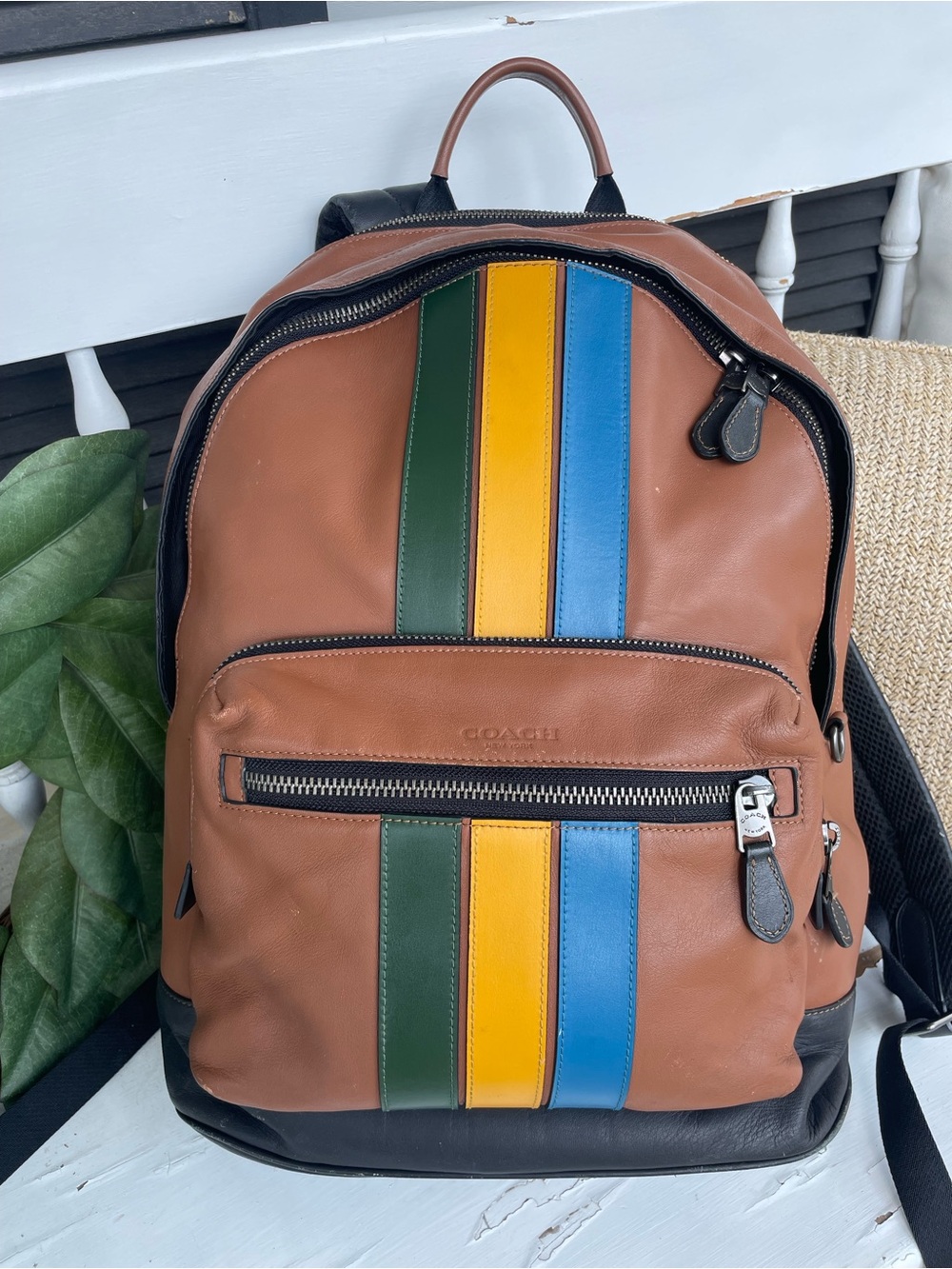 COACH West Backpack with Varsity Stripe 1973, Men’s Leather Bag
